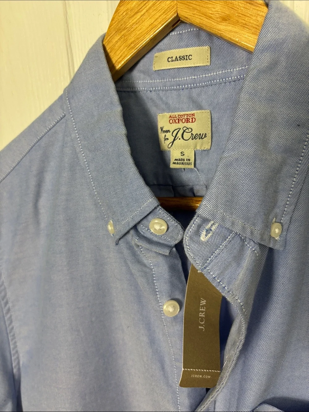 NEW J.Crew Blue Classic All Cotton Oxford Short Sleeve Button Down Shirt sz S